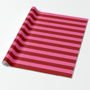 Papel De Regalo Diseño de franjas rosadas rojas maroon