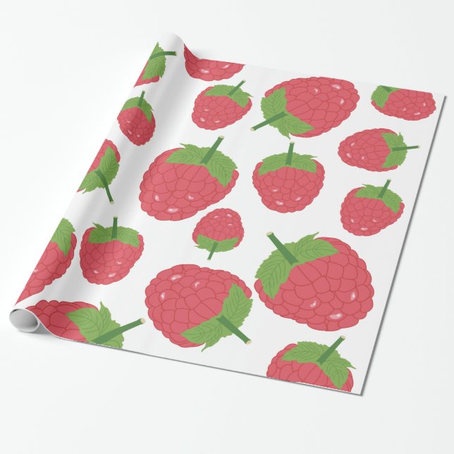 Papel De Regalo Diseño de fruta de frambuesa (Desenrollado)