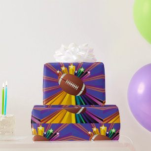 Papel De Regalo Diseño de fútbol con estrellas vibrantes arte de a