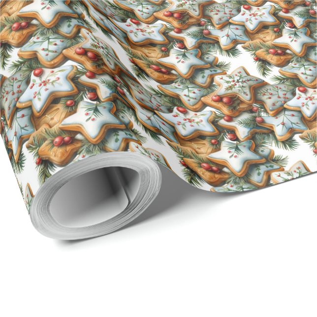 Papel De Regalo Diseño de Galletas de Navidad (Esquina del rollo)