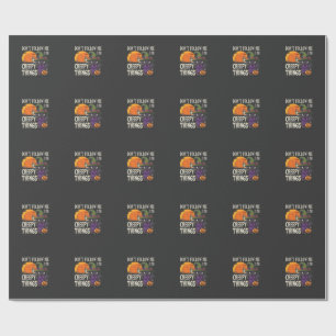 Papel De Regalo Diseño de gato bruja de Halloween cosas espeluznan