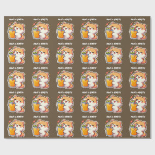 Papel De Regalo Diseño de gato lindo Personalizado Patas y Refresc