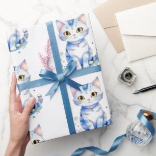 Papel De Regalo Diseño de gatos de acuarela (gatito)
