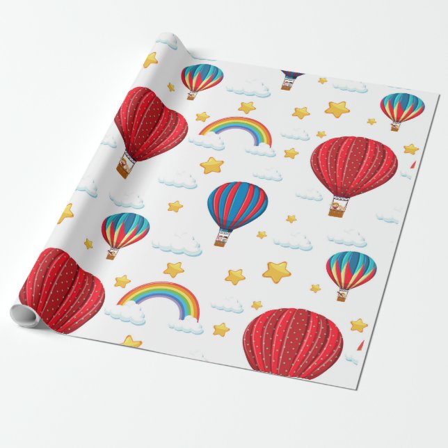 Papel De Regalo Diseño de globos aerostáticos (Desenrollado)