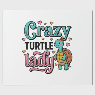Papel De Regalo Diseño de grabado vintage de la loca señora tortug