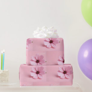 Papel De Regalo Diseño de guión de ducha nupcial floral Cosmos Ros