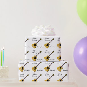 Papel De Regalo Diseño de Guitarra Acústica Cumpleaños