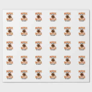 Papel De Regalo Diseño de Halloween de bruja por la noche enfermer