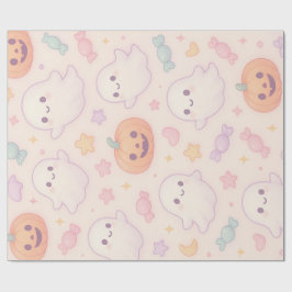 Papel De Regalo Diseño de Halloween de calabaza Kawaii 