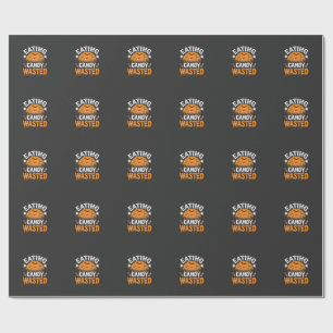 Papel De Regalo Diseño de Halloween de comer dulces desperdiciados