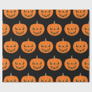 Papel De Regalo Diseño de Halloween de Jack-o'-Lantern espeluznant