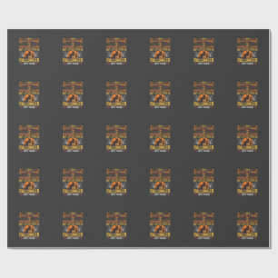 Papel De Regalo Diseño de Halloween Gato Negro Calabaza Feliz Pesc