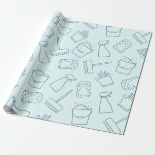 Papel De Regalo diseño de herramientas de limpieza lindas