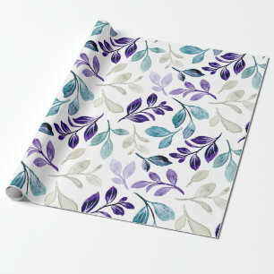 Papel De Regalo Diseño de hojas de acuarela armoniosas