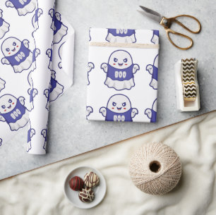 Papel De Regalo Diseño de ilustración divertida de fantasma espelu