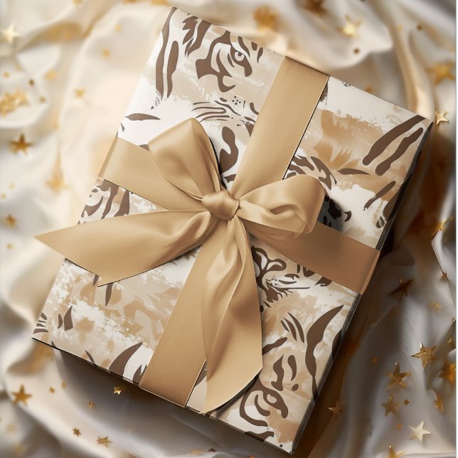 Papel De Regalo Diseño de impresión de tigre de Moda Boho (Subido por el creador)