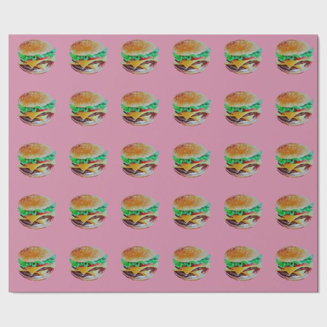 Papel De Regalo diseño de la hamburguesa, pintura original (Costura)