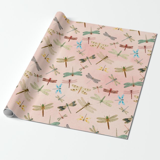 Papel De Regalo Diseño de la serie Dragonflies 3 (Desenrollado)