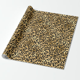 Papel De Regalo Diseño de la serie Leopardo Azul y Dorado 2