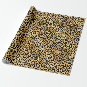 Papel De Regalo Diseño de la serie Leopardo Azul y Dorado 2