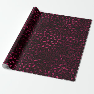 Papel De Regalo Diseño de la serie Leopardo Burgundy y Gold 3