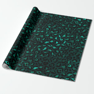 Papel De Regalo Diseño de la serie Leopardo Teal y Gold 4