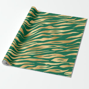 Papel De Regalo Diseño de la serie Safari Esmeralda y Oro 2