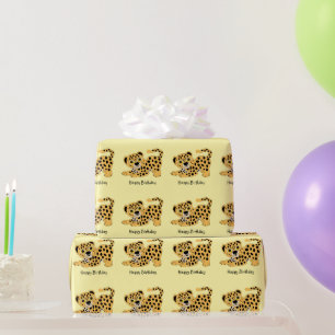 Papel De Regalo Diseño de leopardo, regalo de cumpleaños de cualqu