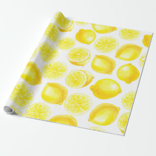 Papel De Regalo Diseño de limones acuarelas