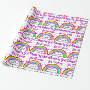 PAPEL DE REGALO DISEÑO DE LLUVIA PERSONALIZADO 75º CUMPLEAÑOS