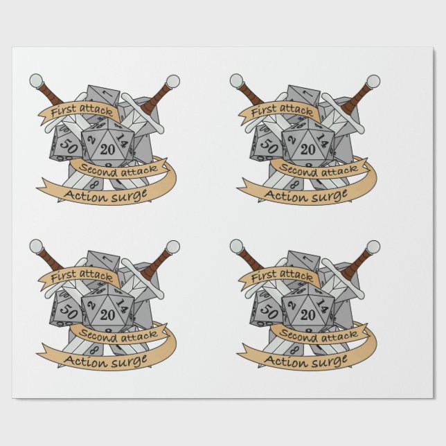 Papel De Regalo Diseño de los dados de combate (Superficie plana)