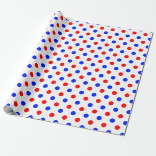Papel De Regalo Diseño de lunares blancos rojos y azules
