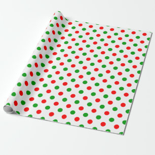 Papel De Regalo Diseño de lunares blancos rojos y verdes