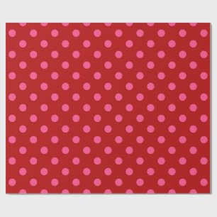 Papel De Regalo Diseño de lunares rojos granate rosados