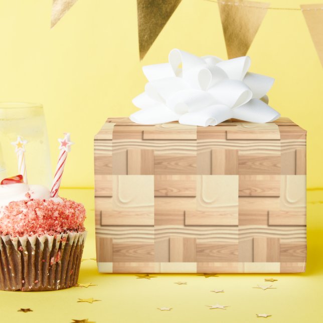 Papel De Regalo Diseño de madera geométrica sobre arena (Fiesta de cumpleaños )