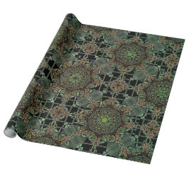 Papel De Regalo diseño de Mandala fantástico, verde
