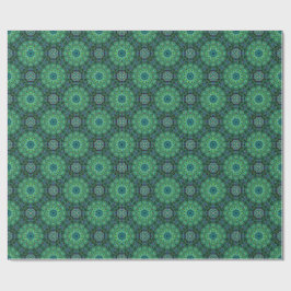 Papel De Regalo diseño de mandala verde esmeralda