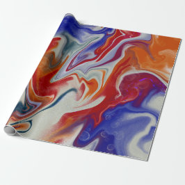 Papel De Regalo Diseño de marea azul Naranja a la moda