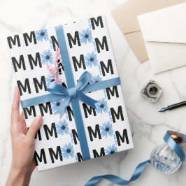 Papel De Regalo Diseño de margarita azul para mamá