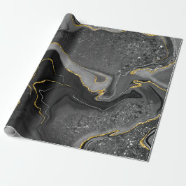 Papel De Regalo Diseño de mármol gris y dorado