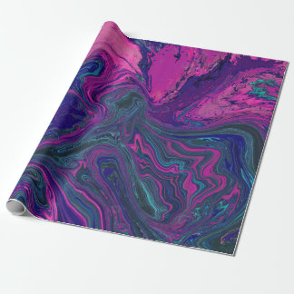 Papel De Regalo Diseño de marmol rosa y azul a la moda