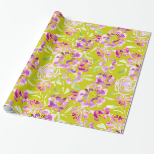 Papel De Regalo Diseño de melocotones de color morado