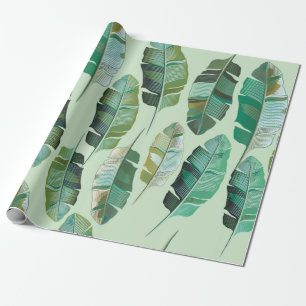 Papel De Regalo Diseño de moda con plantas de plátanos tropicales