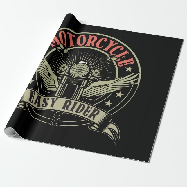 Papel De Regalo diseño de motocicleta fácil de conducir (Desenrollado)