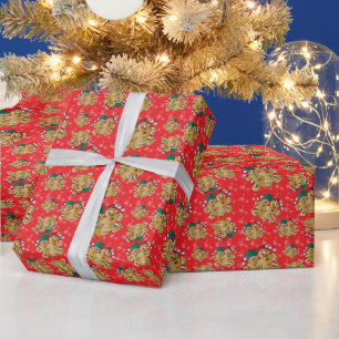 Papel De Regalo Diseño de Navidad de pan de jengibre