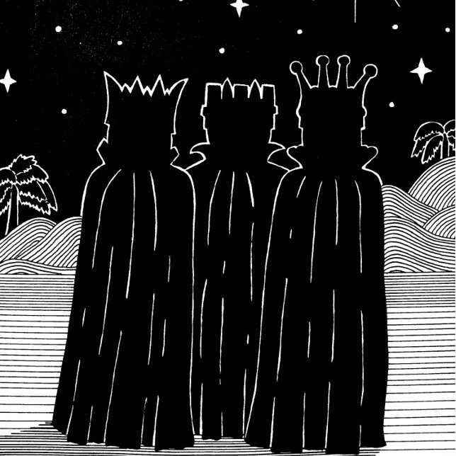 Papel De Regalo Diseño de navidades blancos y negros de tres reyes (Subido por el creador)
