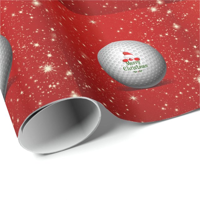 Papel De Regalo Diseño de Navidades festivos de golfistas, ¡es San (Esquina del rollo)