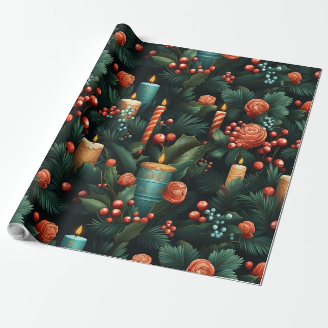 Papel De Regalo Diseño de navidades tradicionales (Desenrollado)