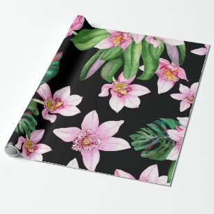 Papel De Regalo Diseño de orquídeas en acuarela 27