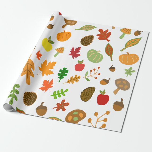 Papel De Regalo Diseño de Otoño (Desenrollado)